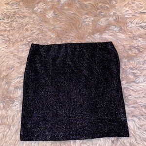 FOREVER 21 - Sparkly Mini Skirt, Black, Size Medium